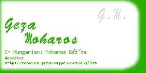 geza moharos business card